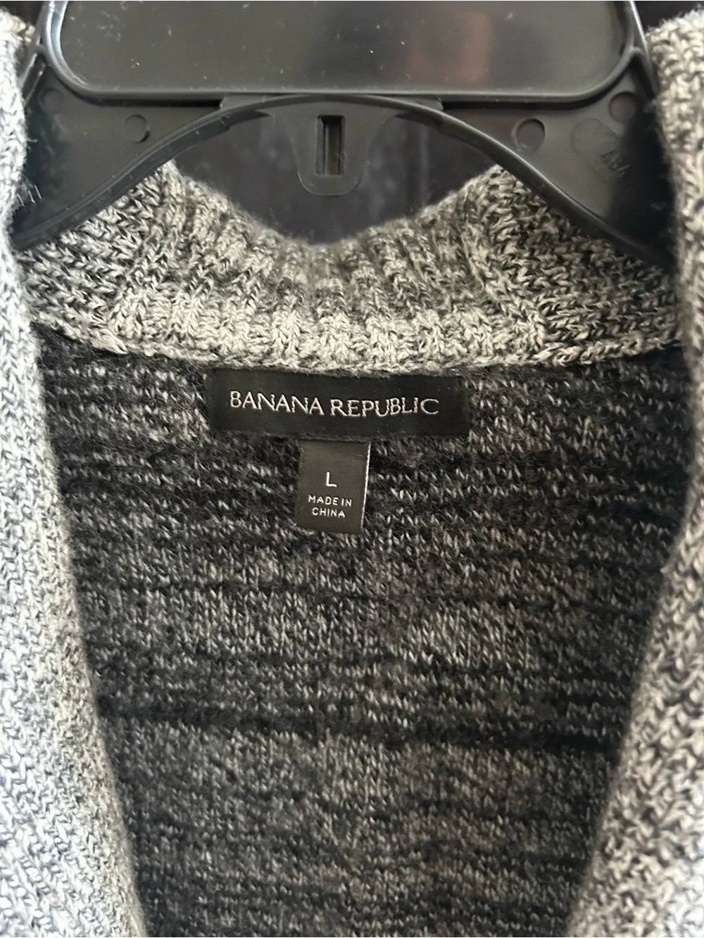 Banana Republic Men's Black & Gray Shawl Collar Cardigan